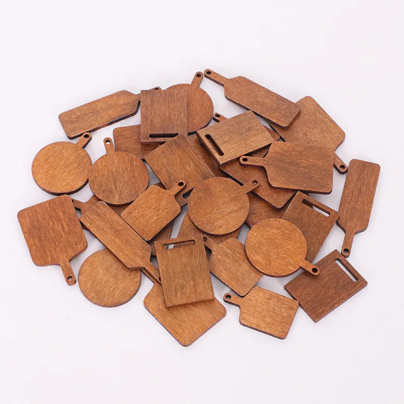 10/50/100pcs Mini Wooden Cutting Board Dollhouse Cutting Board Wood Chopping Charcuterie Paddle for Scene Setting