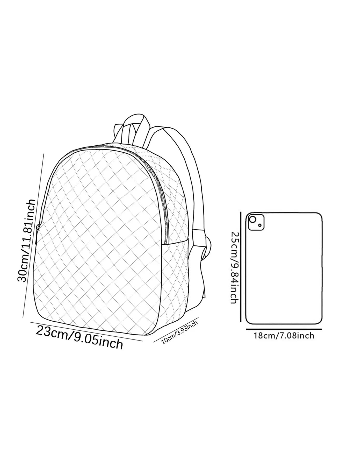Rooster and Hen Printed Quilted Compact Backpack, Suitable for Outdoor, Travel, Campus, and Daily Use by Both Men and Women