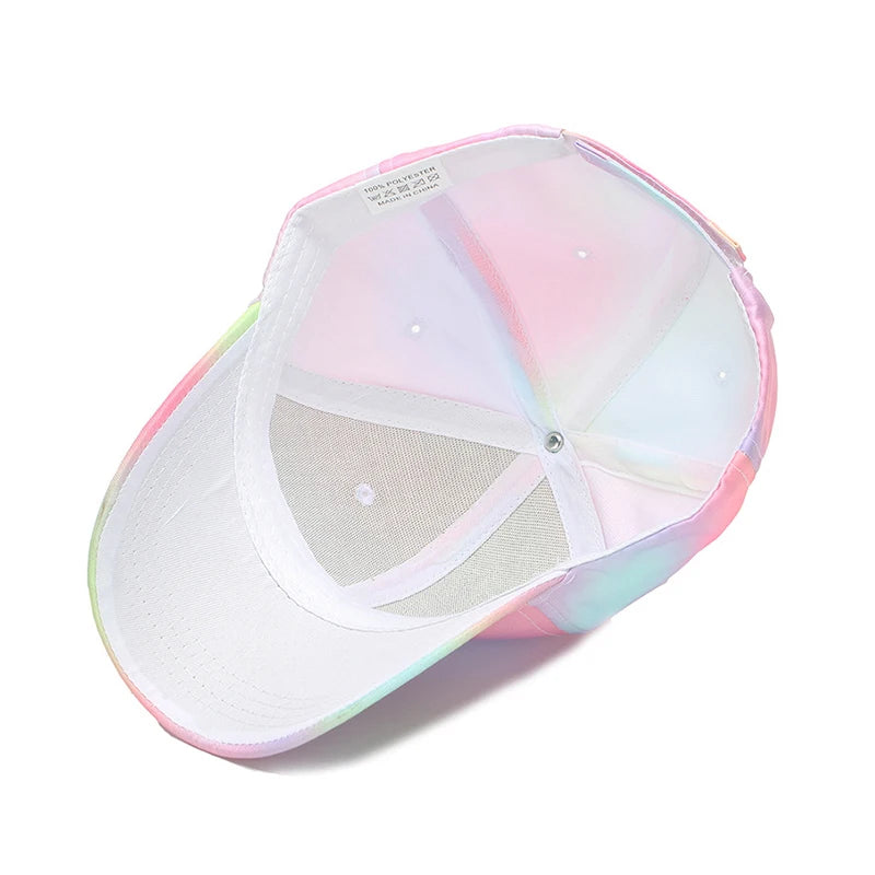 Child's Tie-dye Heart Print Adjustable Baseball Cap