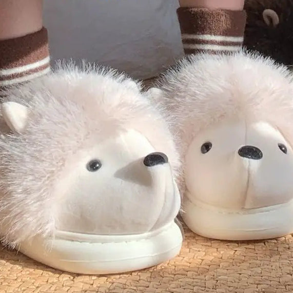 Fuzzy Hedgehog Soft and Warm Slip-on House Shoes, Slippers