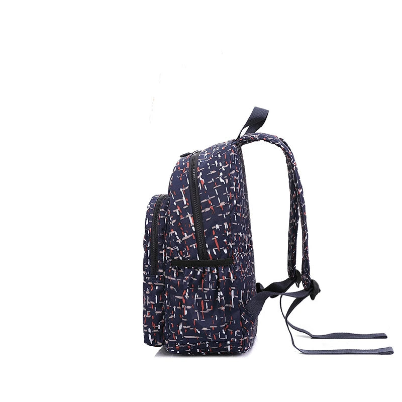TEGAOTE High Quality Nylon Flower Pattern Fashion Casual A4 Girl Boy Women Men Schoolbag Backpack Lightweight Travel Bag M1318