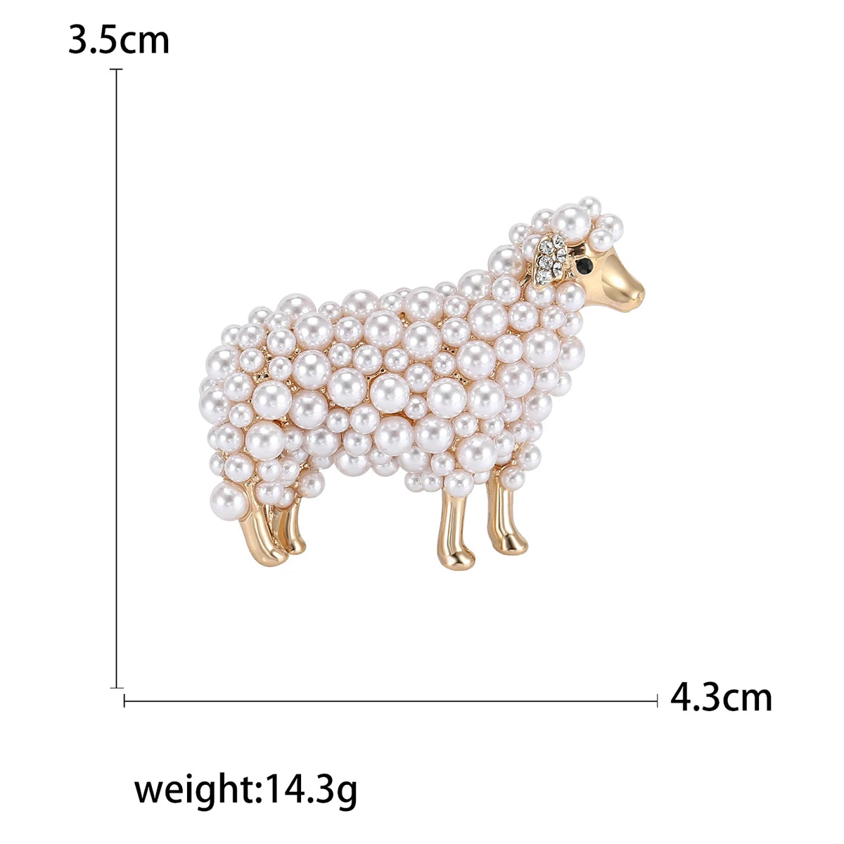 Rhinestone Sheep Brooch – Vintage-Inspired Farm Animal Pin