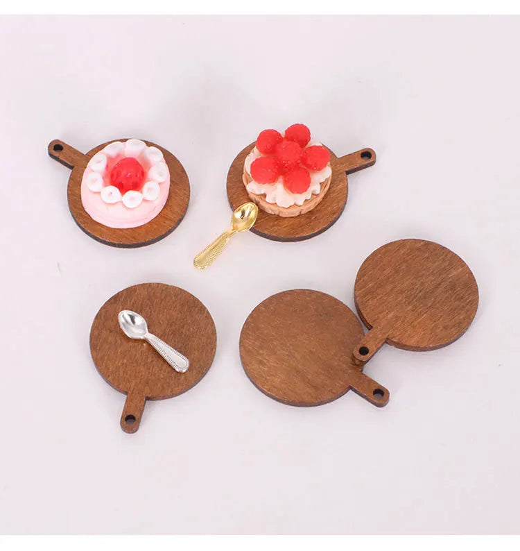 10/50/100pcs Mini Wooden Cutting Board Dollhouse Cutting Board Wood Chopping Charcuterie Paddle for Scene Setting