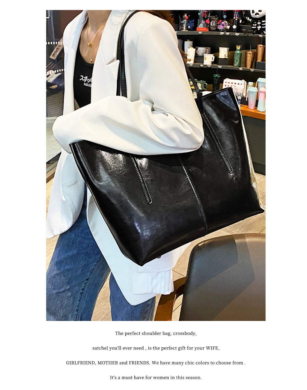 2025 New Coffee Women Handbag 100% Genuine Leather Ladies Shoulder Purse Ladies Black Tote Bag Large Capacity Shopper Bags Brown
