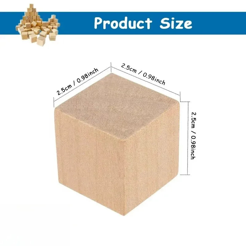 Unfinished Wood Blocks for Crafts, Wood Cubes for Crafts, Decorations