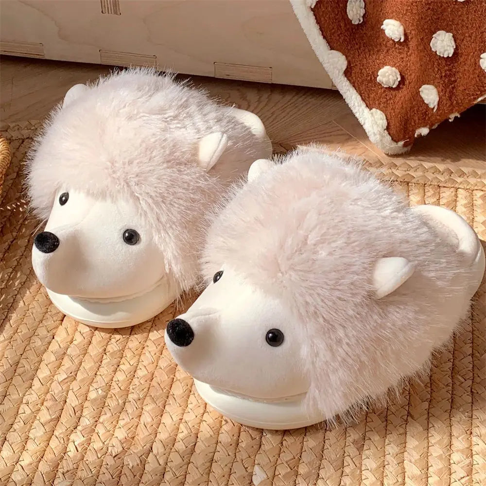 Fuzzy Hedgehog Soft and Warm Slip-on House Shoes, Slippers