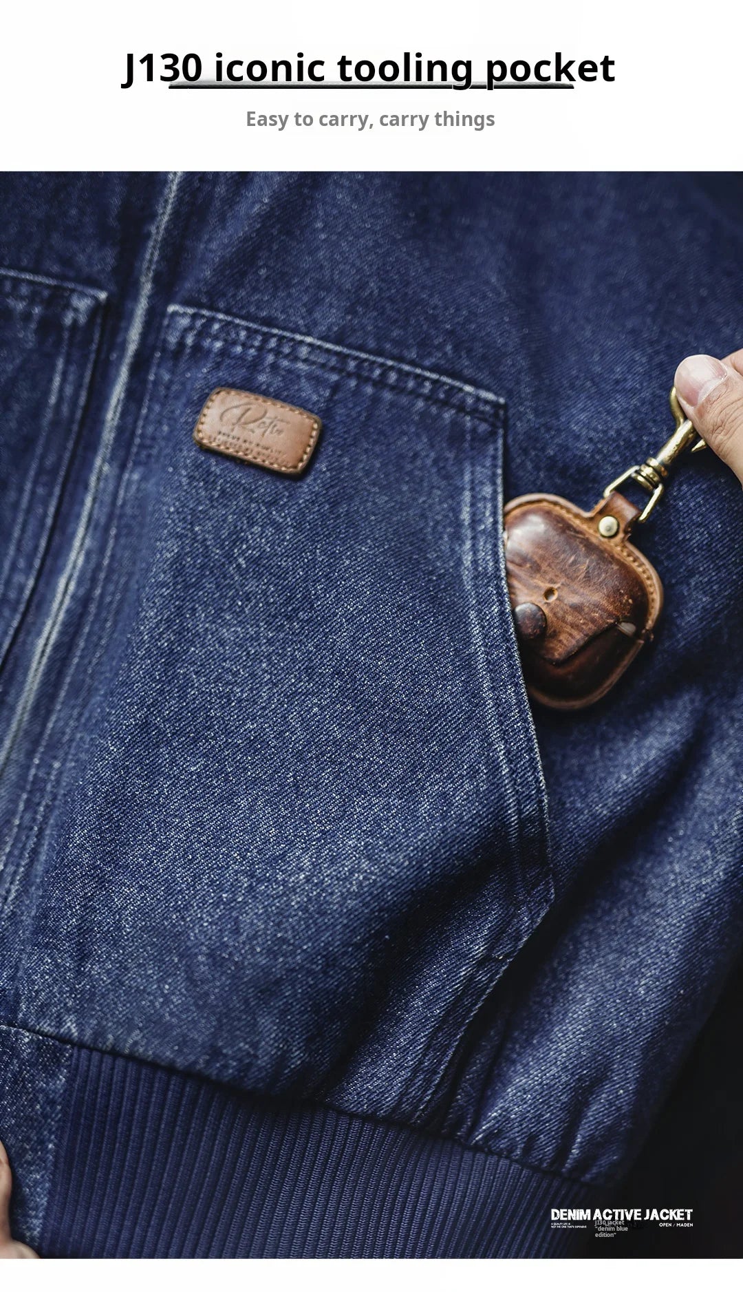 Retro Men's Heavyweight Denim Jacket, Vintaged Hooded Zip-up Work Jacket