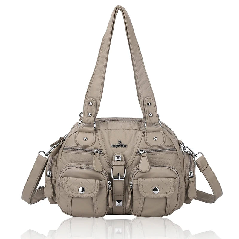 Angelkiss Women Handbags Satchel Top-handle Handbag PU Shoulder Bag Dumpling Pack Give Gifts Shoulder Bags Phone Money Pack