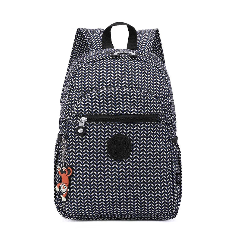 TEGAOTE High Quality Nylon Flower Pattern Fashion Casual A4 Girl Boy Women Men Schoolbag Backpack Lightweight Travel Bag M1318