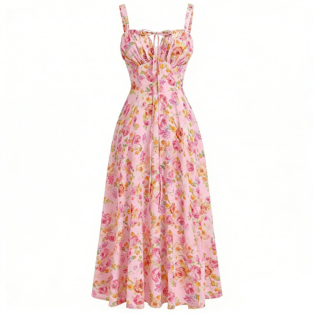 Juniors Size Women's Floral Cotton Blend A-Line Sundress – Breezy Country Style for Sunny Days