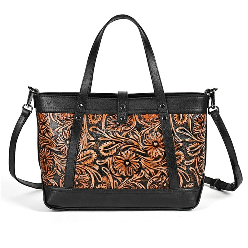 Nesitu Quality Vintage A4 Full Grain Genuine Leather Women Handbag Cowhide Shoulder Messenger Bag Purse Brown Coffee Black M3010