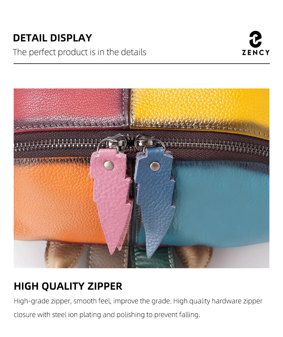 Zency Women's Soft Cow Leather Backpack Large Capacity Rucksack Knapsack New 2024 Fashion Designer Bookbags Back Pack PurseBolsa
