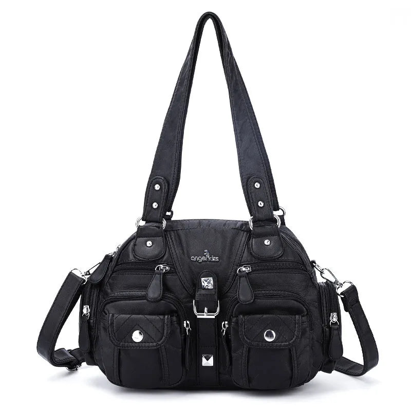 Angelkiss Women Handbags Satchel Top-handle Handbag PU Shoulder Bag Dumpling Pack Give Gifts Shoulder Bags Phone Money Pack