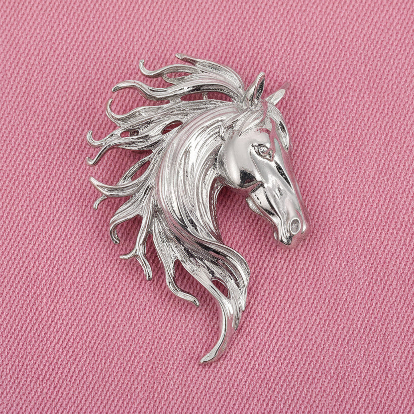 Shining Horse Head Brooch