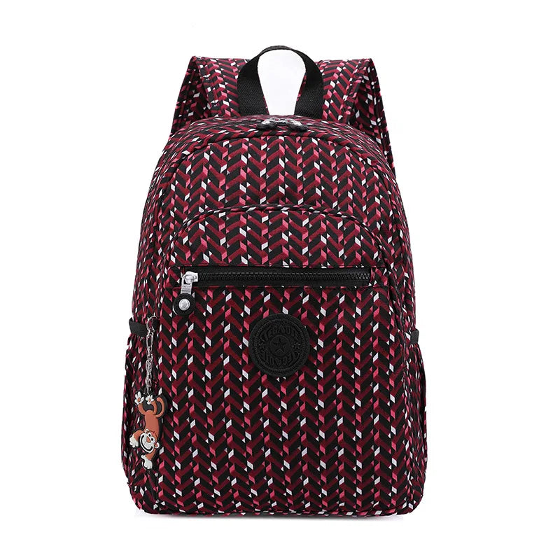 TEGAOTE High Quality Nylon Flower Pattern Fashion Casual A4 Girl Boy Women Men Schoolbag Backpack Lightweight Travel Bag M1318