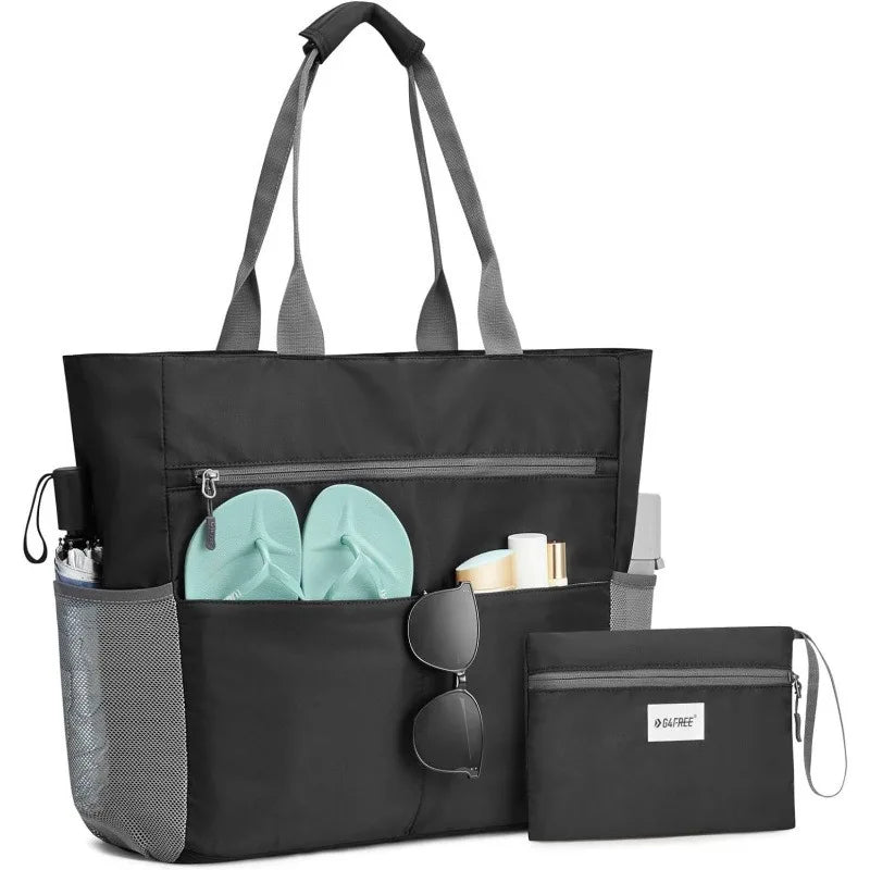 Beach Tote Bag Waterproof Foldable Large Capacity Lightweight Portable Travel Storage Bag for Outdoor Swimming Vacation M0251