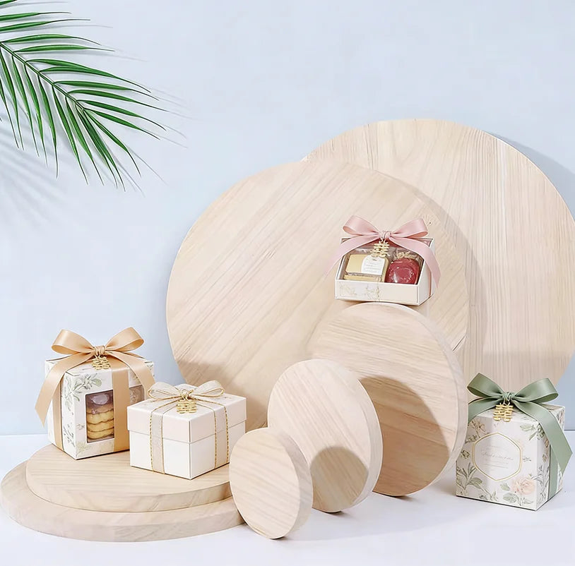 1/3Pcs Dia 50-500mm Unfinished Solid Wood Round Wooden Board DIY Material Handmade Round Wooden Carving Board Thick 0.5cm-2.5cm