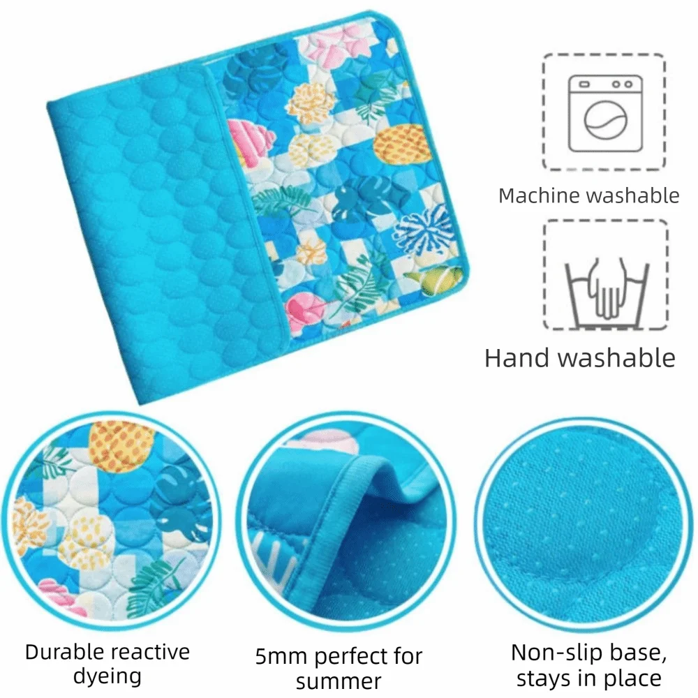 Cat Cold Bed Breathable Dog Cooling Pad Nonslip Comfortable Ice Cushion Soft Ice Silk Pad Dog Sleeping Mat Kennel