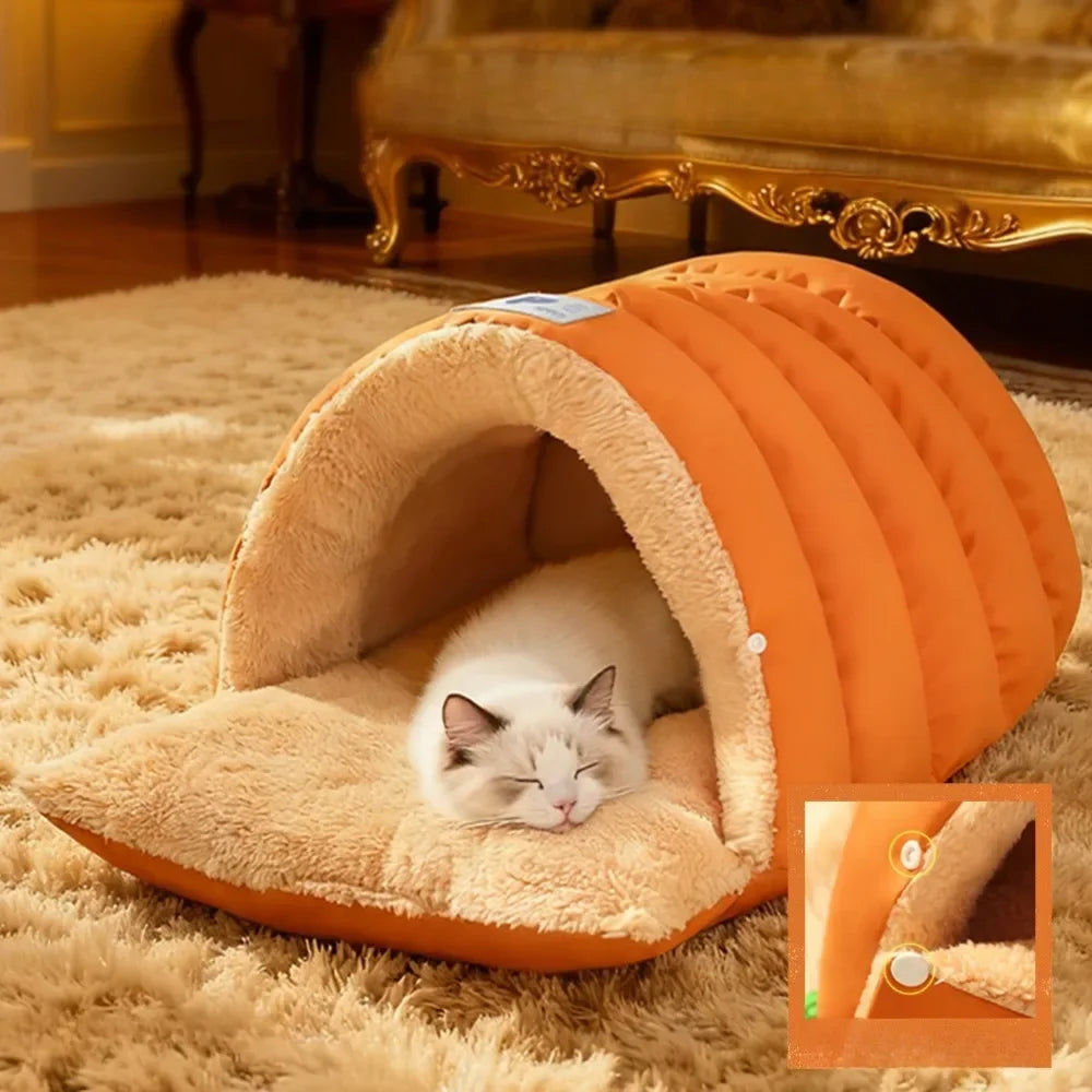 Winter Warm Country Cozy Enclosed Pet Nest Soft Bed for Cats and Dogs