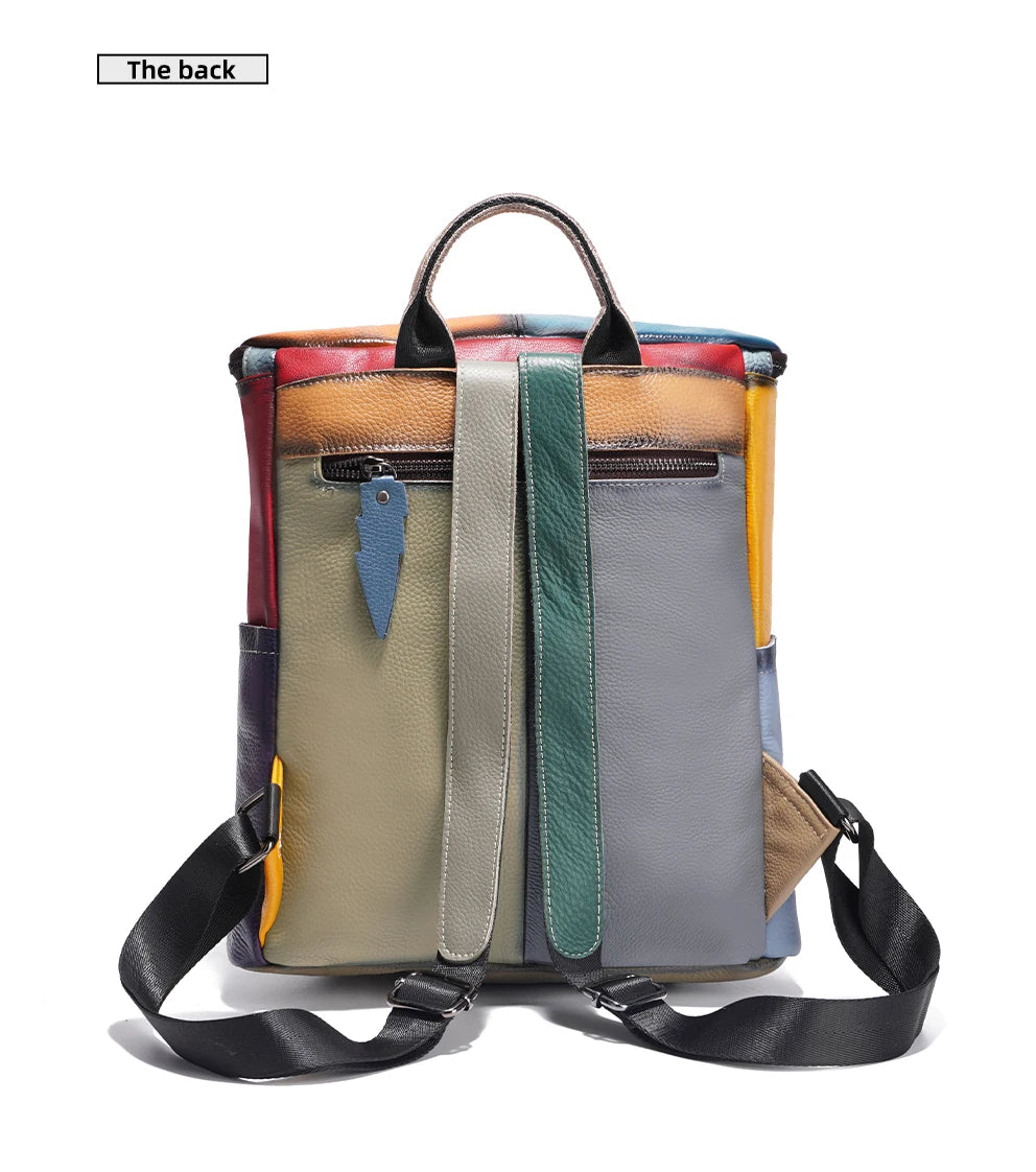 Zency Women's Soft Cow Leather Backpack Large Capacity Rucksack Knapsack New 2024 Fashion Designer Bookbags Back Pack PurseBolsa