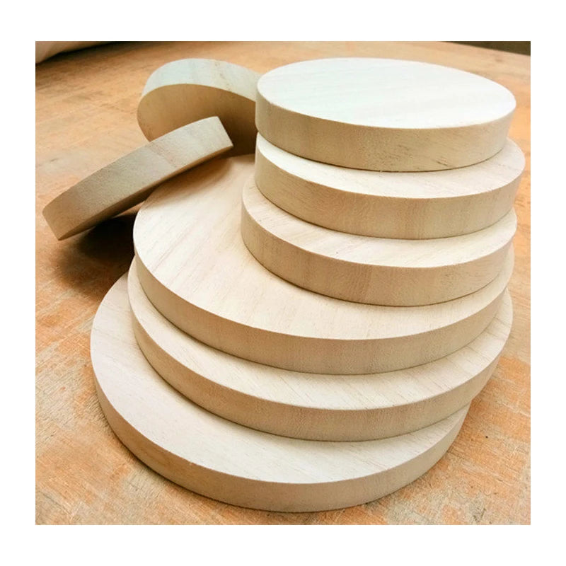 1/3Pcs Dia 50-500mm Unfinished Solid Wood Round Wooden Board DIY Material Handmade Round Wooden Carving Board Thick 0.5cm-2.5cm