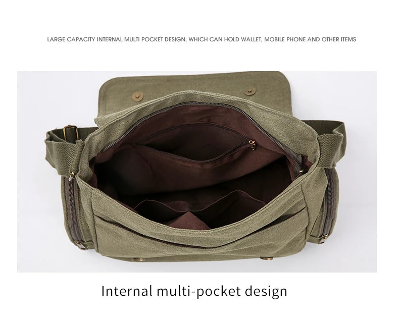 Vintage Raven Print Women's Shoulder Bag Men's Crossbody Messenger Bag Large Capacity Canvas Laptop Bag