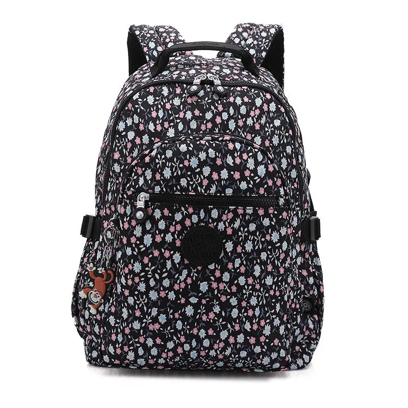 2024 High Quality Flower Fashion Casual Waterproof A4 Women Men School Backpack 15.6'' 14'' Laptop Lightweight Travel Bag M1983