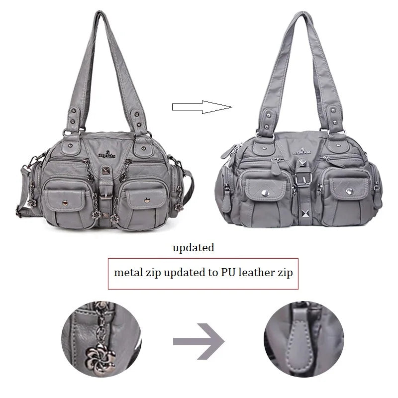 Angelkiss Women Handbags Satchel Top-handle Handbag PU Shoulder Bag Dumpling Pack Give Gifts Shoulder Bags Phone Money Pack
