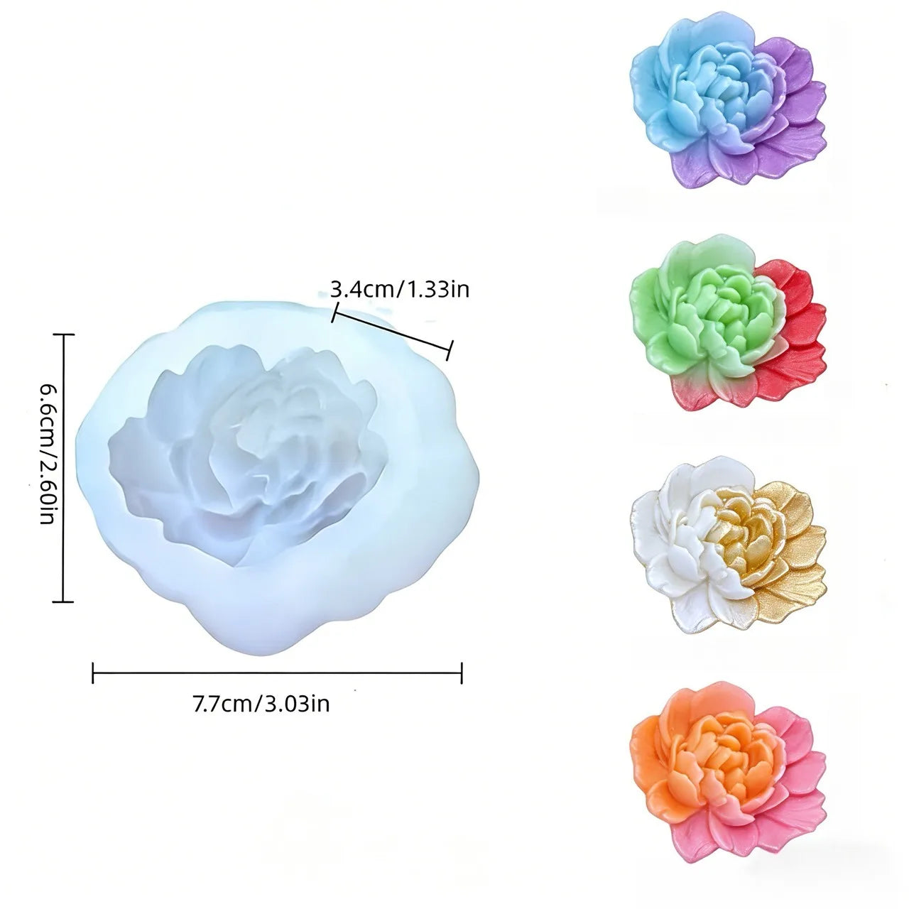 1pc Flower Silicone Mould Bouquet Polymer Clay Flower Casting Mold For DIY Earring Pendants Making Polymer Clay Craft Moulds DIY