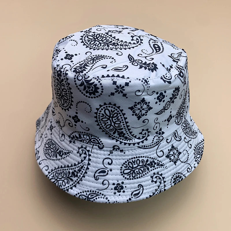 Bandanna Print Bucket Hat, Country-style Sun Hat