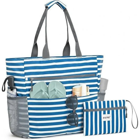 Beach Tote Bag Waterproof Foldable Large Capacity Lightweight Portable Travel Storage Bag for Outdoor Swimming Vacation M0251