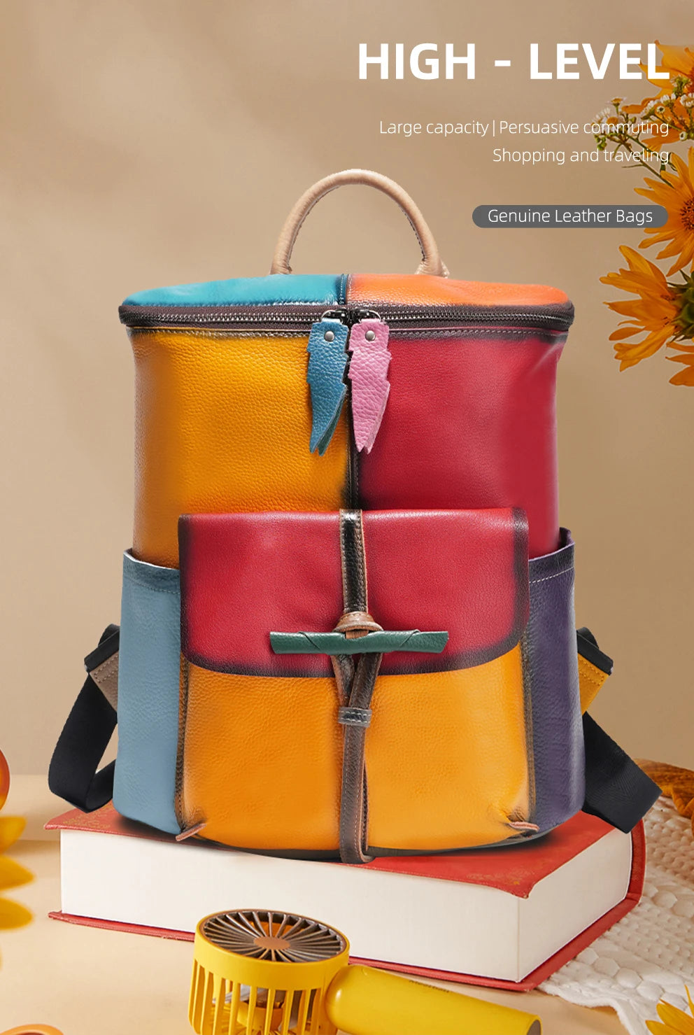 Zency Women's Soft Cow Leather Backpack Large Capacity Rucksack Knapsack New 2024 Fashion Designer Bookbags Back Pack PurseBolsa