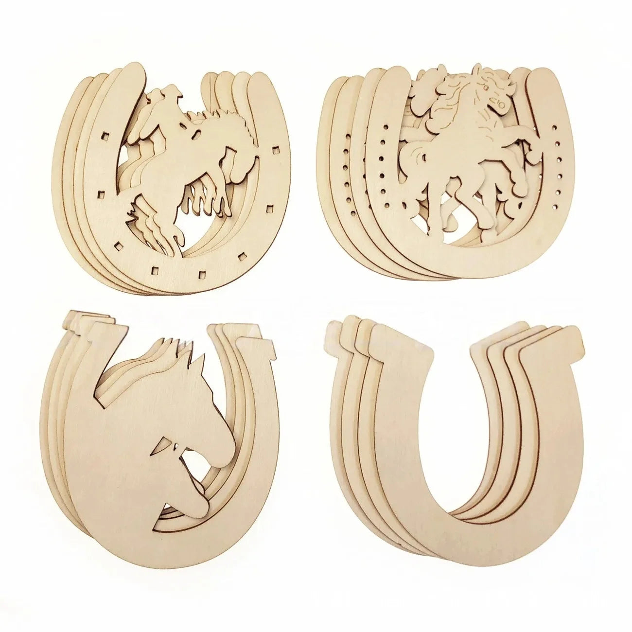 24pcs Wooden Horseshoes Cutout for Crafts DIY Unfinished Wood Horseshoes Christmas Cowboy Decor Western Party Decor Crafts