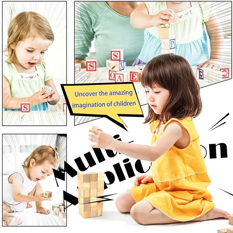 Unfinished Wood Blocks for Crafts, Wood Cubes for Crafts, Decorations