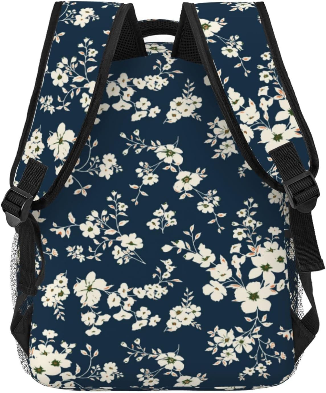 Cute Flowers on Blue Background Lightweight Laptop Backpack for Women Men College Bookbag Casual Daypack Travel Bag