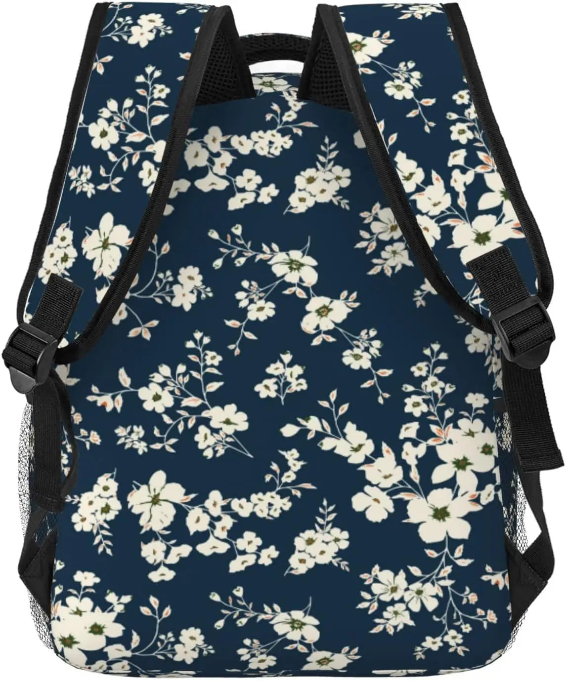 Cute Flowers on Blue Background Lightweight Laptop Backpack for Women Men College Bookbag Casual Daypack Travel Bag