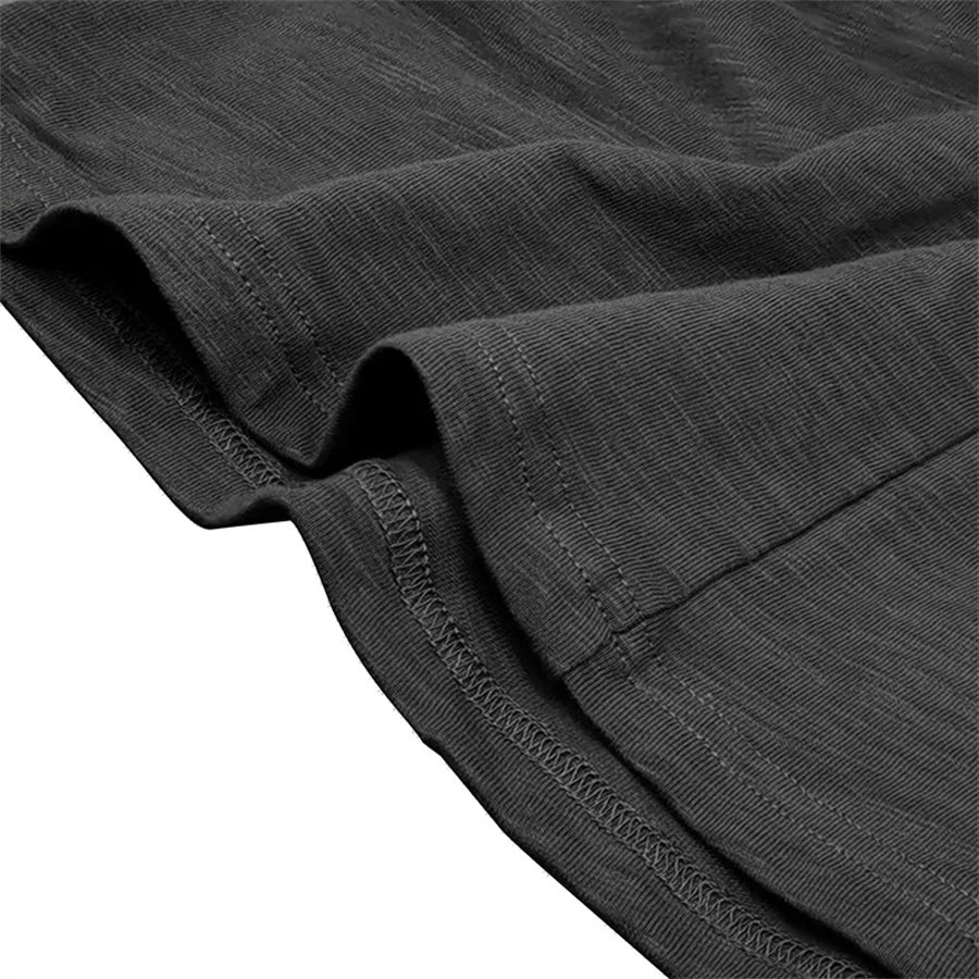 Men's 100% Cotton Henley T-Shirt Quality Long Sleeve Basic T Shirt