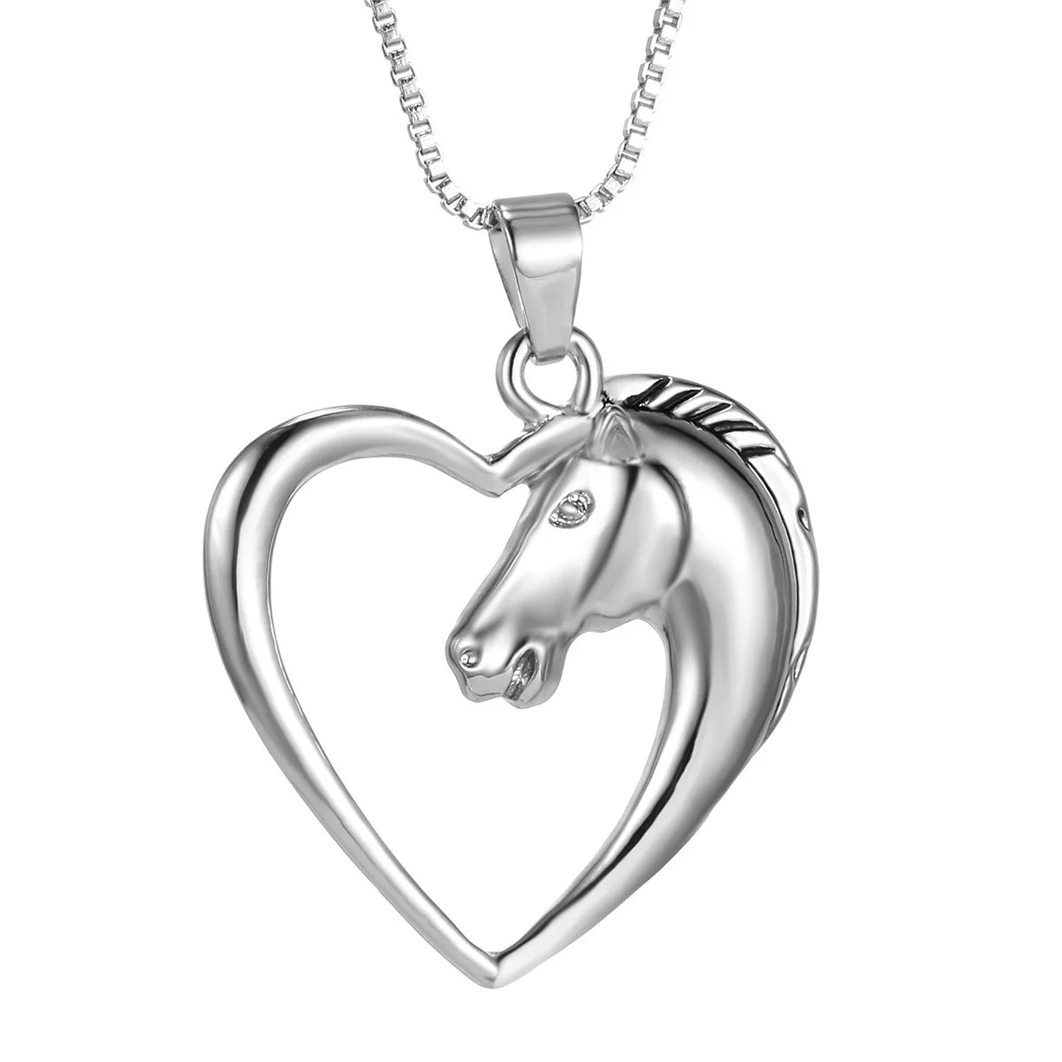 Silver Tone Horse Pendant Necklace, Three Designs