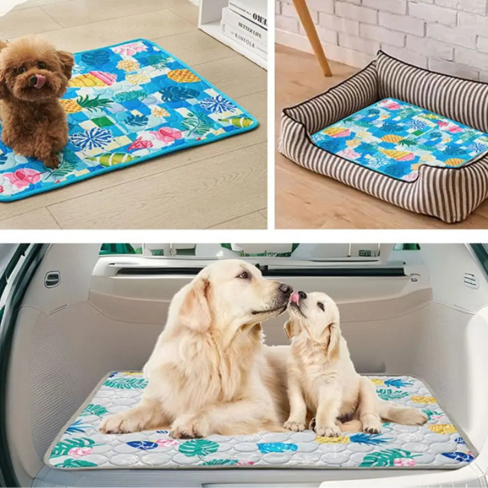 Cat Cold Bed Breathable Dog Cooling Pad Nonslip Comfortable Ice Cushion Soft Ice Silk Pad Dog Sleeping Mat Kennel