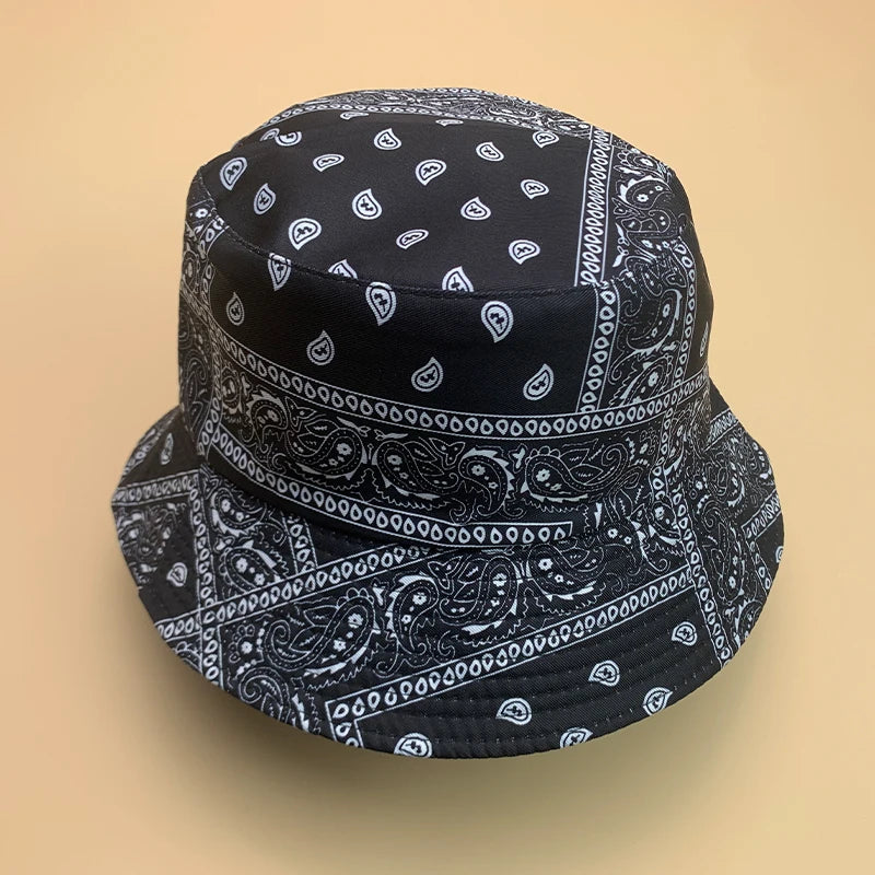 Bandanna Print Bucket Hat, Country-style Sun Hat