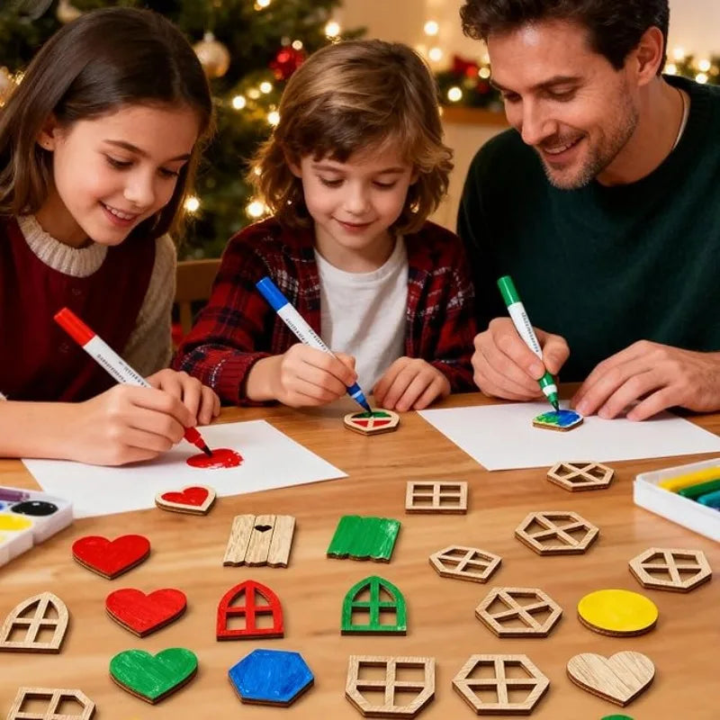 25pcs Doll House Windows Doors Craft Kit Fairy Door Windows Wood, DIY Miniature Garden Doors Window Fairy House Accessories