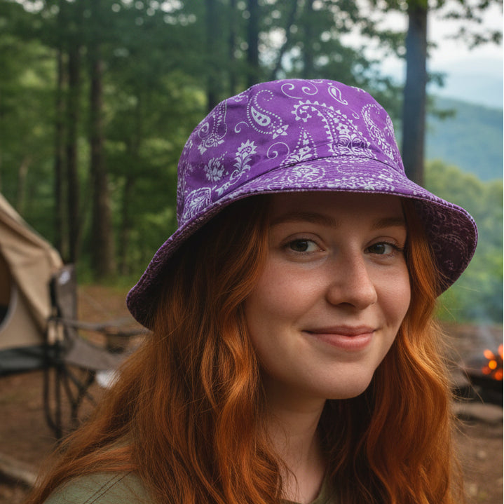 Bandanna Print Bucket Hat, Country-style Sun Hat