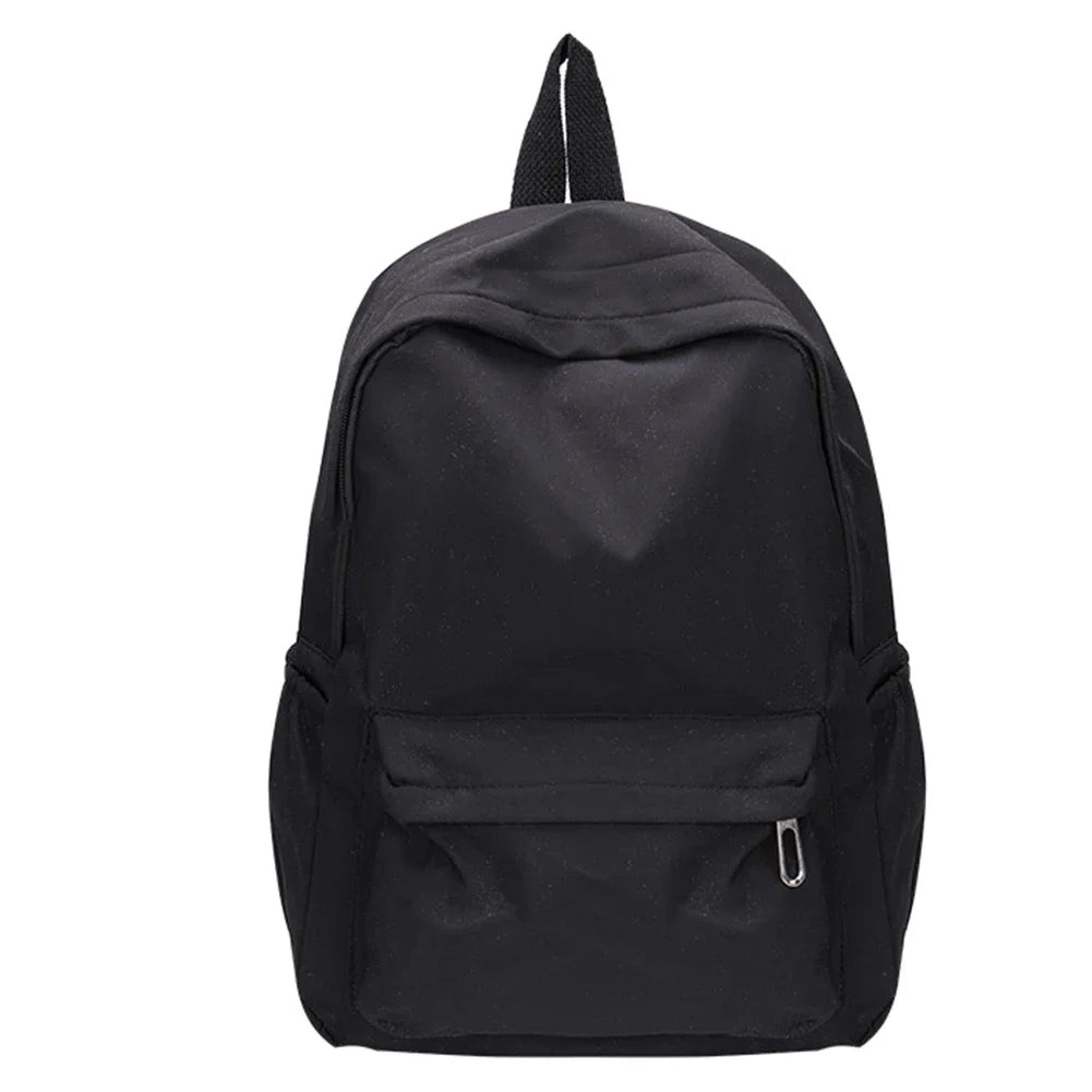 Preppy Solid Color Shoulder Bag Nylon School Knapsack Korean Teenager White School Bag Sports Travel Backpack for Women