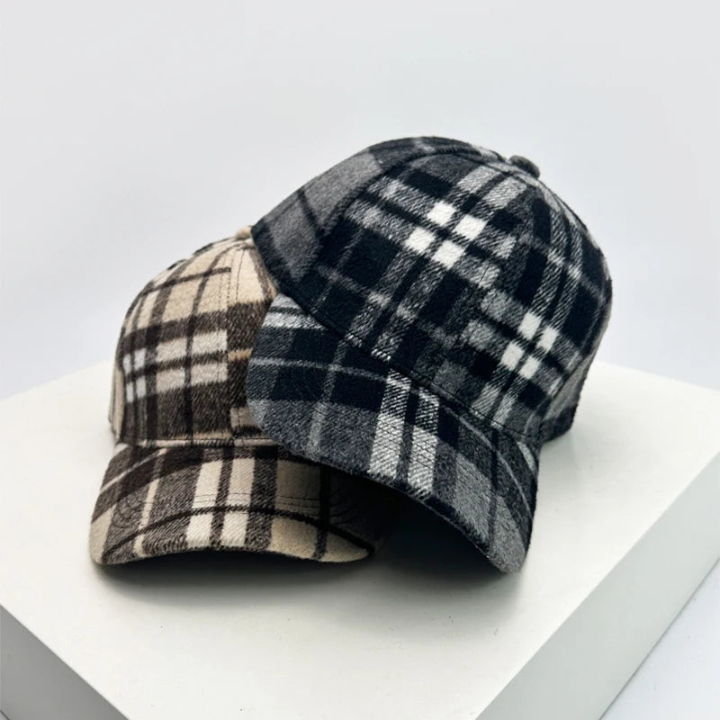Country Classic Plaid  Baseball Hat,in Blue, Red, or Brown