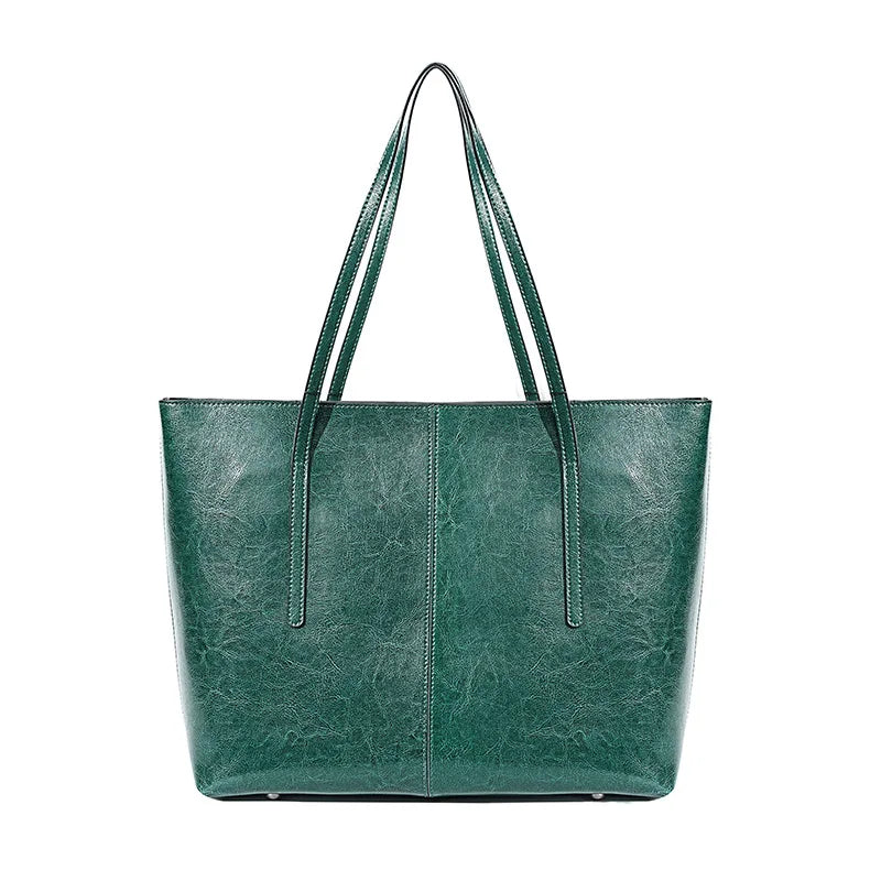 2025 New Coffee Women Handbag 100% Genuine Leather Ladies Shoulder Purse Ladies Black Tote Bag Large Capacity Shopper Bags Brown