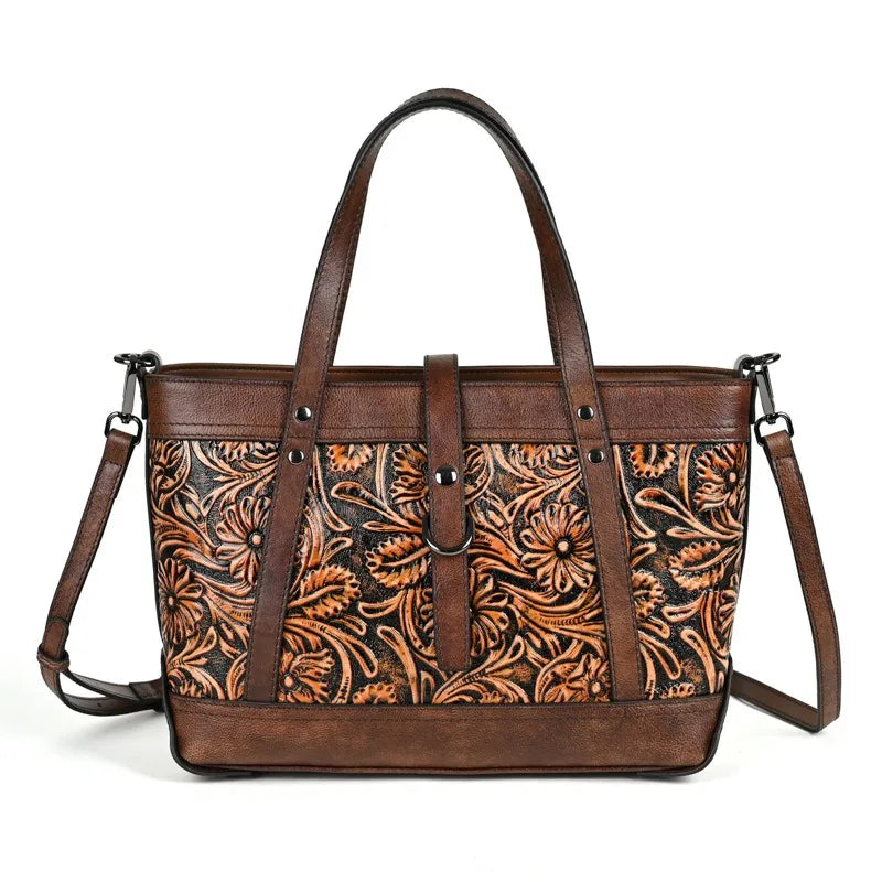 Nesitu Quality Vintage A4 Full Grain Genuine Leather Women Handbag Cowhide Shoulder Messenger Bag Purse Brown Coffee Black M3010