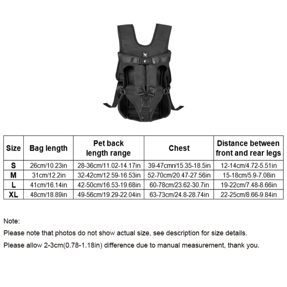Adjustable Pet Front Backpacks Hands Free Breathable Portable Pet Bag Puppy Carring Bags Oxford Dog Outgoing Bag Outdoor