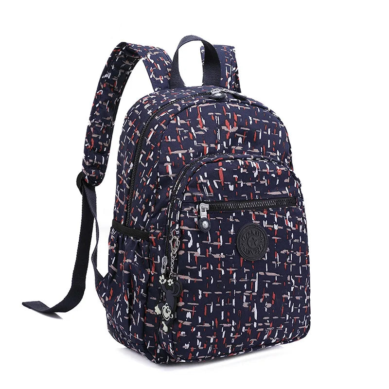TEGAOTE High Quality Nylon Flower Pattern Fashion Casual A4 Girl Boy Women Men Schoolbag Backpack Lightweight Travel Bag M1318