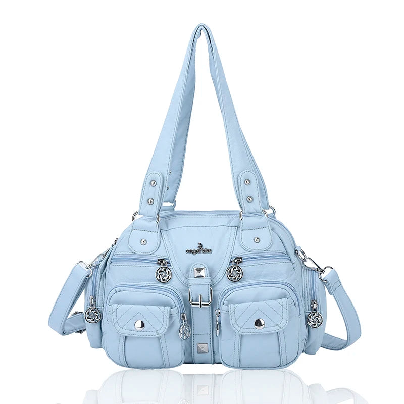 Angelkiss Women Handbags Satchel Top-handle Handbag PU Shoulder Bag Dumpling Pack Give Gifts Shoulder Bags Phone Money Pack