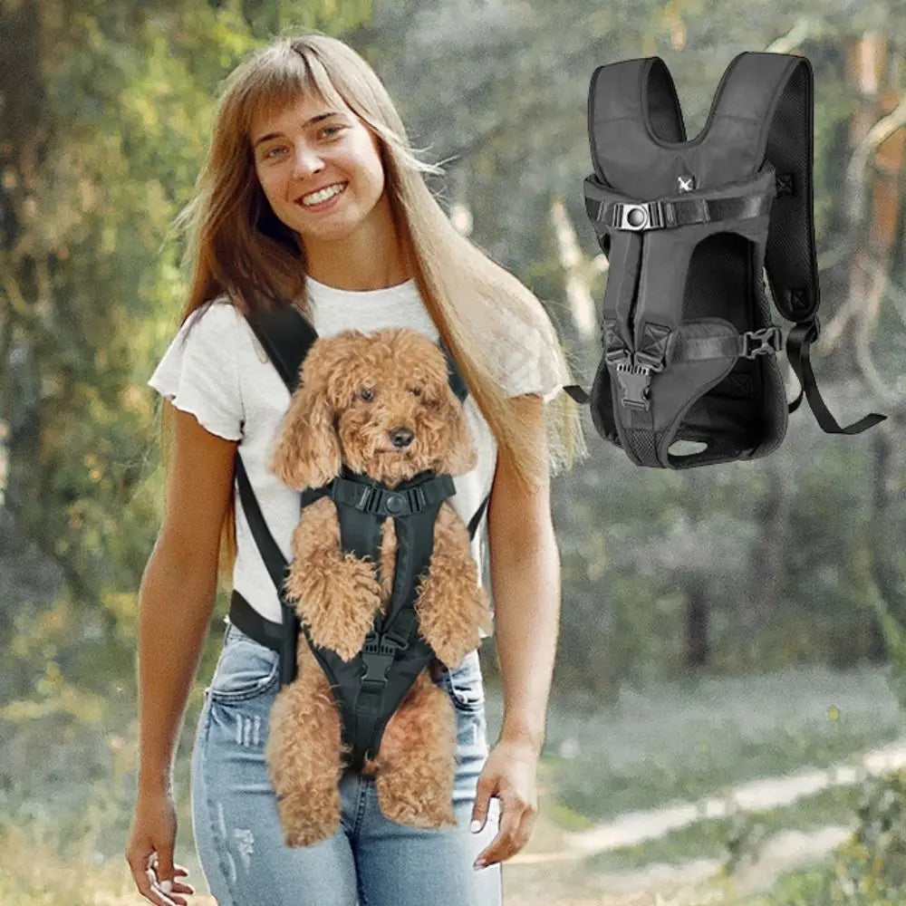 Adjustable Pet Front Backpacks Hands Free Breathable Portable Pet Bag Puppy Carring Bags Oxford Dog Outgoing Bag Outdoor